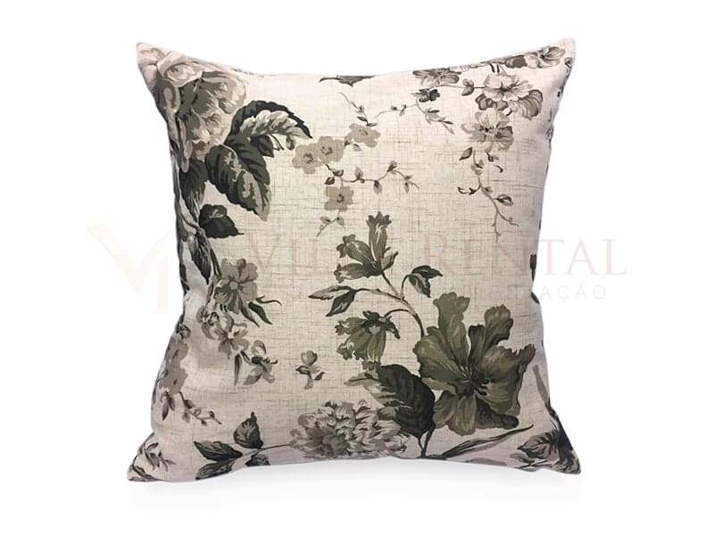 Almofada Floral Verde Musgo