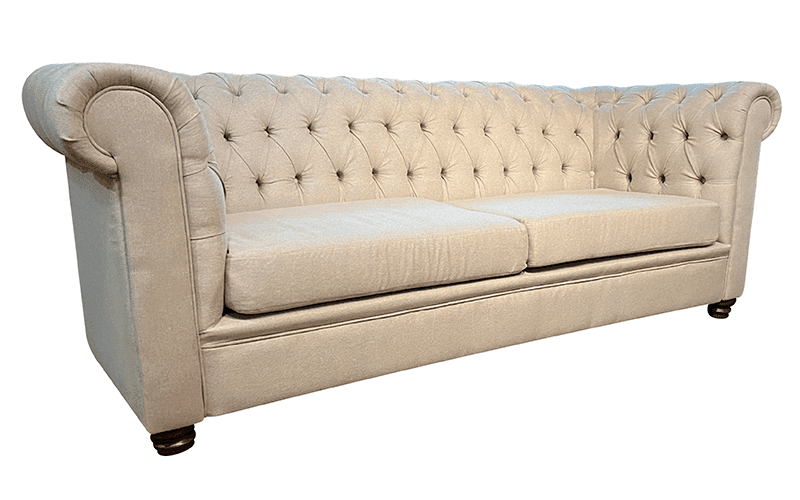 Sofá Chesterfield Linho Cru 3L