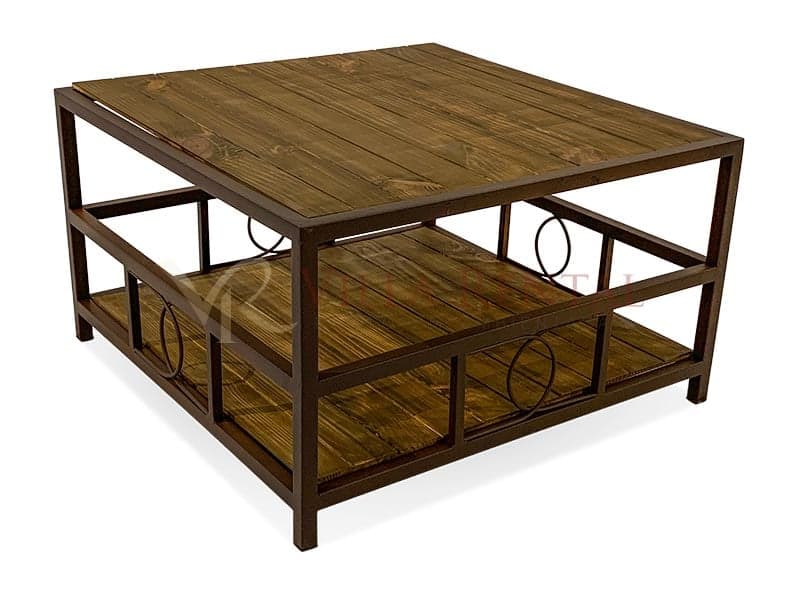 Mesa De Centro com Detalhe Villa + Tampo Madeira