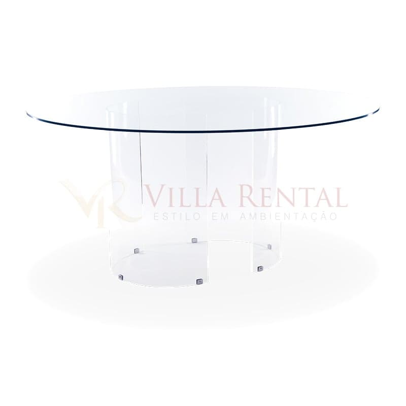 Tampo de Vidro 1.60 + Base Conjunto Meia Lua Cristal
