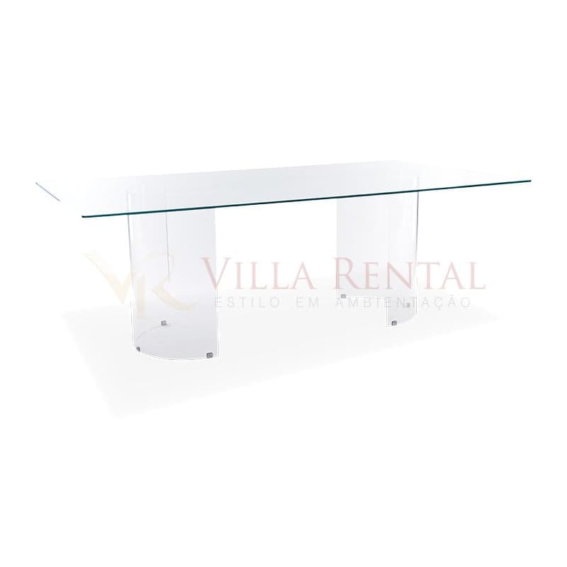Tampo de Vidro 2.20x1.20 + Base Conjunto Meia Lua Cristal