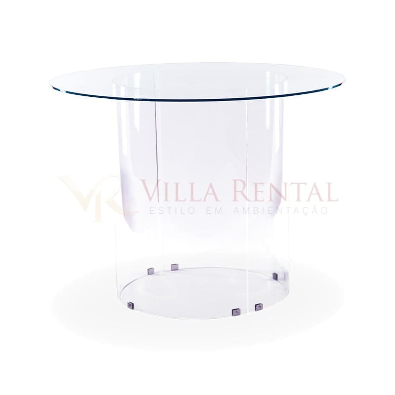 Tampo de Vidro 1.00 + Base Conjunto Meia Lua Cristal