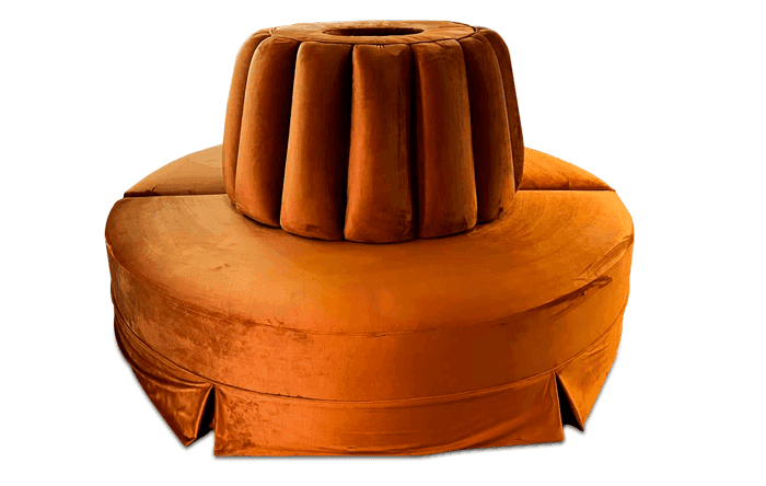 Cone Gomos + Módulo meia Lua + Revst. Veludo Terracota