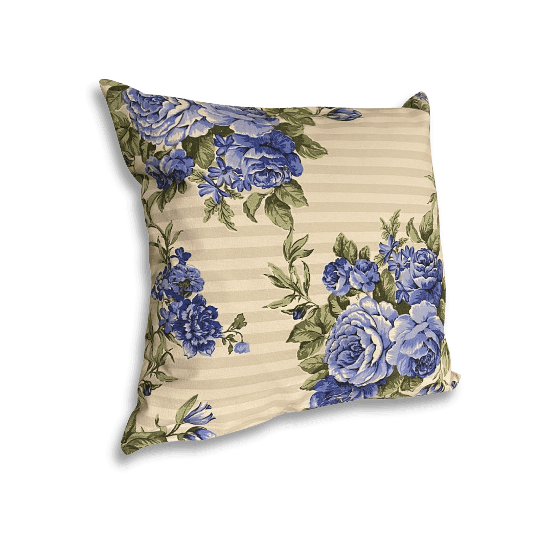 Almofada Floral Azul com Verde