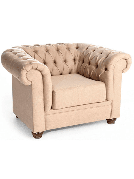Poltrona Chesterfield Linho Ouro