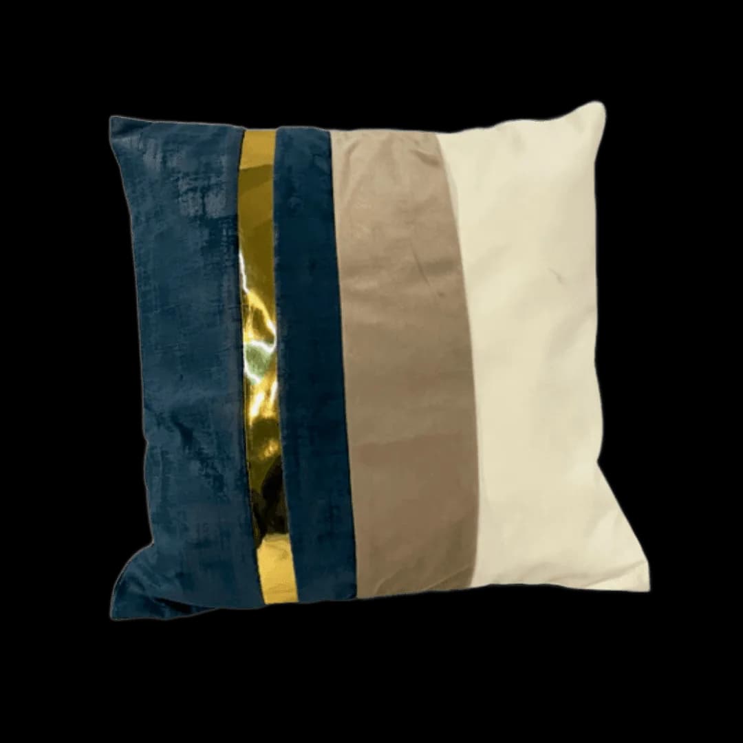 Almofada Veludo Azul/Dourado