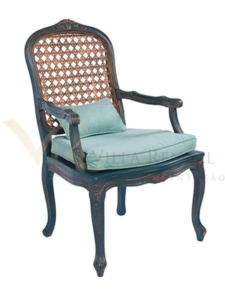 Poltrona Nicolau Colonial Assento Floral Tiffany