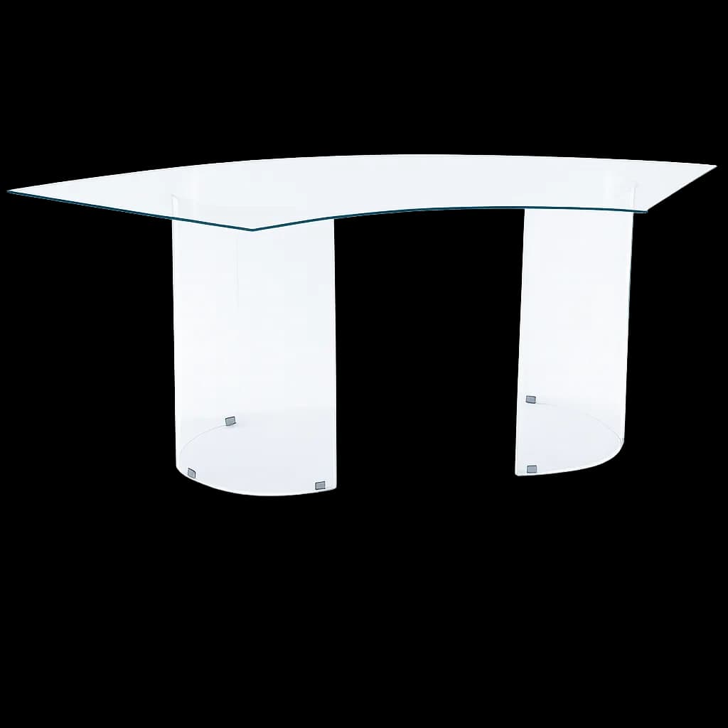 Tampo de Vidro Meia Lua + Base Conjunto Meia Lua Cristal