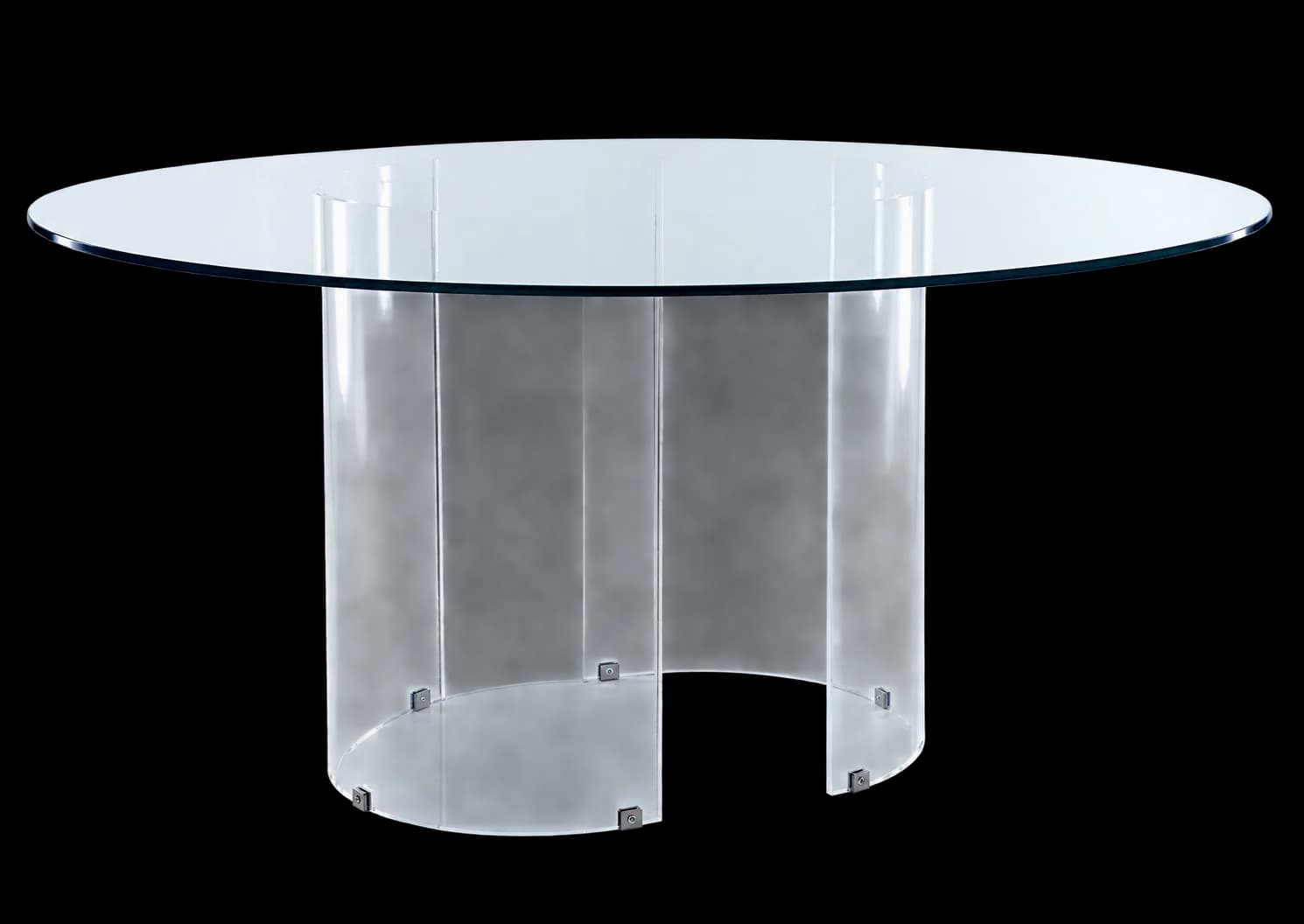 Tampo de Vidro 1.60 + Base Conjunto Meia Lua Cristal