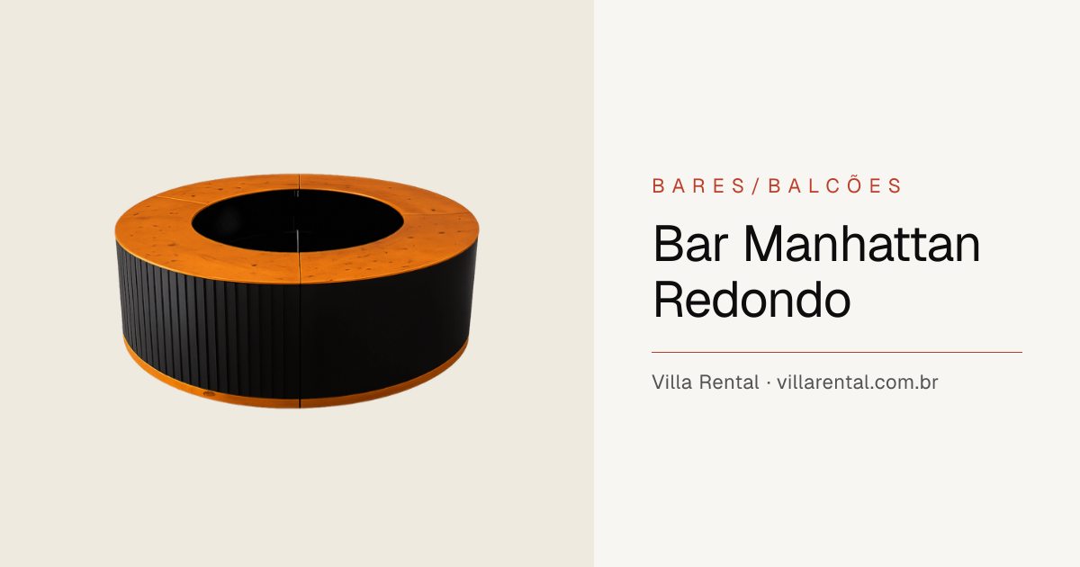 Bar Manhattan Redondo com Tampo em Madeira | Villa Rental | Villa Rental